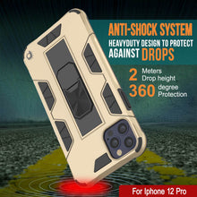 Cargar imagen en el visor de la galería, Punkcase iPhone 12 Pro Case [ArmorShield Series] Military Style Protective Dual Layer Case Gold (Color in image: black)
