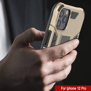 Punkcase iPhone 12 Pro Case [ArmorShield Series] Military Style Protective Dual Layer Case Gold (Color in image: red)