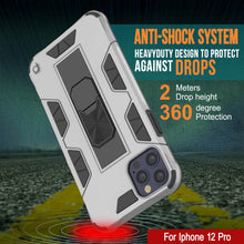 Cargar imagen en el visor de la galería, Punkcase iPhone 12 Pro Case [ArmorShield Series] Military Style Protective Dual Layer Case Silver (Color in image: black)
