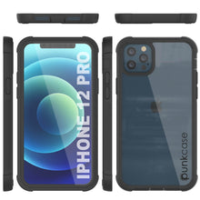 Load image into Gallery viewer, PunkCase iPhone 12 Pro Case, [Spartan Series] Clear Rugged Heavy Duty Cover W/Built in Screen Protector [Black] 
