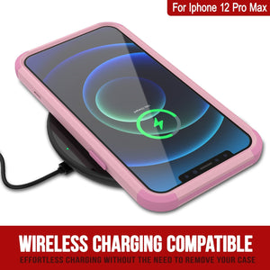 Punkcase for iPhone 12 Pro Max Belt Clip Multilayer Holster Case [Patron Series] [Pink] 
