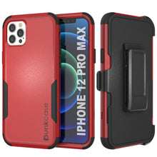 Load image into Gallery viewer, Punkcase for iPhone 12 Pro Max Belt Clip Multilayer Holster Case [Patron Series] [Red-Black] (Color in image: Red-Black)

