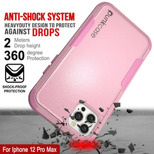 Punkcase for iPhone 12 Pro Max Belt Clip Multilayer Holster Case [Patron Series] [Pink] (Color in image: Navy)
