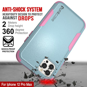 Punkcase for iPhone 12 Pro Max Belt Clip Multilayer Holster Case [Patron Series] [Mint-Pink] (Color in image: Mint)