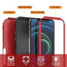 Load image into Gallery viewer, Punkcase for iPhone 12 Pro Max Belt Clip Multilayer Holster Case [Patron Series] [Red-Black] (Color in image: Navy)
