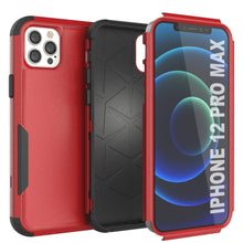 Load image into Gallery viewer, Punkcase for iPhone 12 Pro Max Belt Clip Multilayer Holster Case [Patron Series] [Red-Black] 
