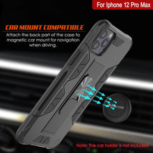 Cargar imagen en el visor de la galería, Punkcase iPhone 12 Pro Max Case [ArmorShield Series] Military Style Protective Dual Layer Case Black (Color in image: Silver)
