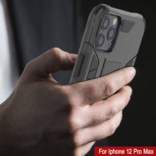 Cargar imagen en el visor de la galería, Punkcase iPhone 12 Pro Max Case [ArmorShield Series] Military Style Protective Dual Layer Case Black (Color in image: red)
