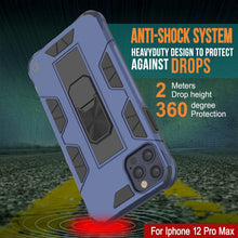 Cargar imagen en el visor de la galería, Punkcase iPhone 12 Pro Max Case [ArmorShield Series] Military Style Protective Dual Layer Case Navy-Blue (Color in image: black)
