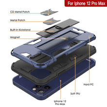 Cargar imagen en el visor de la galería, Punkcase iPhone 12 Pro Max Case [ArmorShield Series] Military Style Protective Dual Layer Case Navy-Blue (Color in image: Gold)
