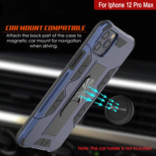 Cargar imagen en el visor de la galería, Punkcase iPhone 12 Pro Max Case [ArmorShield Series] Military Style Protective Dual Layer Case Navy-Blue (Color in image: Silver)
