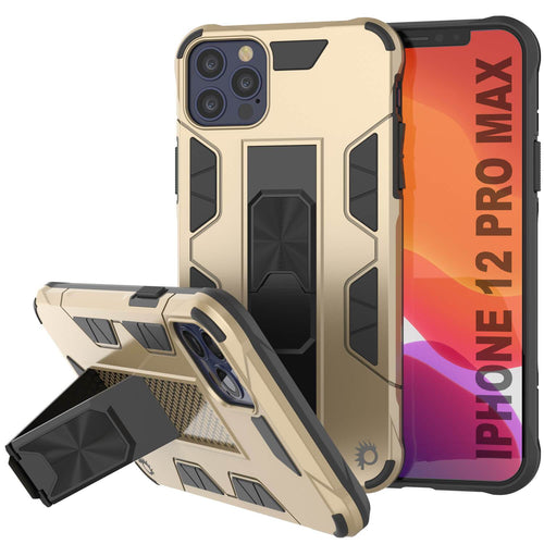 Punkcase iPhone 12 Pro Max Case [ArmorShield Series] Military Style Protective Dual Layer Case Gold (Color in image: Gold)