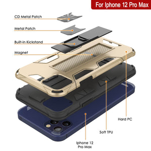 Punkcase iPhone 12 Pro Max Case [ArmorShield Series] Military Style Protective Dual Layer Case Gold (Color in image: Rose Gold)