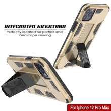Cargar imagen en el visor de la galería, Punkcase iPhone 12 Pro Max Case [ArmorShield Series] Military Style Protective Dual Layer Case Gold (Color in image: Navy Blue)

