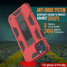 Cargar imagen en el visor de la galería, Punkcase iPhone 12 Pro Max Case [ArmorShield Series] Military Style Protective Dual Layer Case Red (Color in image: black)
