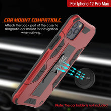 Cargar imagen en el visor de la galería, Punkcase iPhone 12 Pro Max Case [ArmorShield Series] Military Style Protective Dual Layer Case Red (Color in image: Navy Blue)
