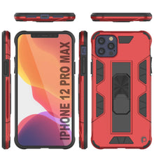Cargar imagen en el visor de la galería, Punkcase iPhone 12 Pro Max Case [ArmorShield Series] Military Style Protective Dual Layer Case Red 
