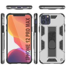 Cargar imagen en el visor de la galería, Punkcase iPhone 12 Pro Max Case [ArmorShield Series] Military Style Protective Dual Layer Case Silver 
