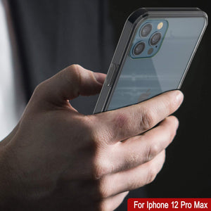iPhone 12 Pro Max Case Punkcase® LUCID 2.0 Crystal Black Series w/ PUNK SHIELD Screen Protector | Ultra Fit (Color in image: white)