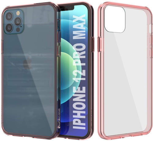 iPhone 12 Pro Max Case Punkcase® LUCID 2.0 Crystal Pink Series w/ PUNK SHIELD Screen Protector | Ultra Fit (Color in image: crystal pink)