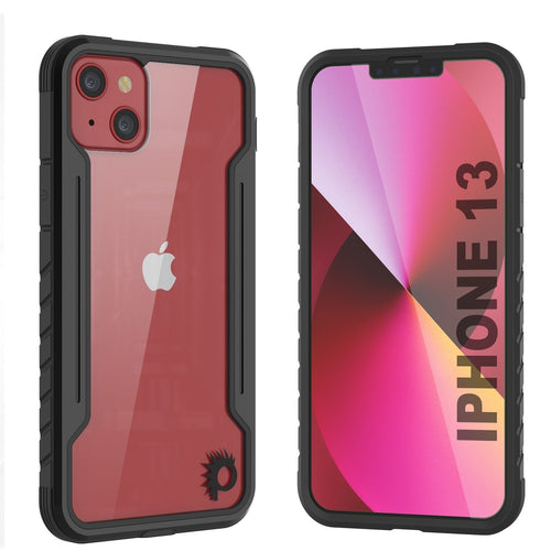 Punkcase iPhone 13 ravenger Case Protective Military Grade Multilayer Cover [Black] (Color in image: Black)