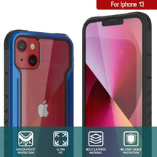 Cargar imagen en el visor de la galería, Punkcase iPhone 13 ravenger Case Protective Military Grade Multilayer Cover [Navy Blue] (Color in image: Red)
