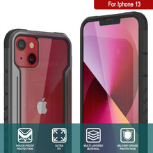 Cargar imagen en el visor de la galería, Punkcase iPhone 13 ravenger Case Protective Military Grade Multilayer Cover [Grey-Black] (Color in image: Black)
