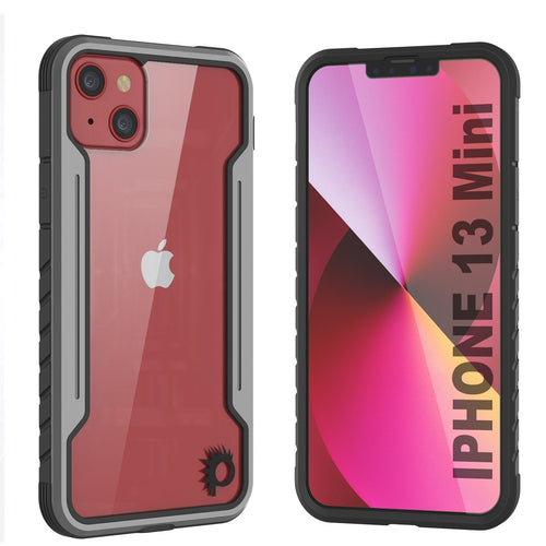 Punkcase iPhone 13 Mini ravenger Case Protective Military Grade Multilayer Cover [Grey-Black] (Color in image: Grey-Black)