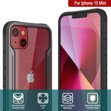 Load image into Gallery viewer, Punkcase iPhone 13 Mini ravenger Case Protective Military Grade Multilayer Cover [Grey-Black] (Color in image: Black)

