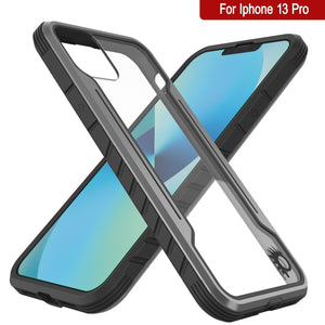 Funda de protección Punkcase iPhone 14 Pro Ravenger MAG Defense, diseño militar de grado protector con capas múltiples [Gris-Negro].