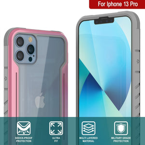 Punkcase iPhone 13 Pro ravenger Case Protective Military Grade Multilayer Cover [Rose-Gold] (Color in image: Grey-Black)