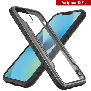 Punkcase iPhone 13 Pro ravenger Case Protective Military Grade Multilayer Cover [Grey-Black] (Color in image: Grey)