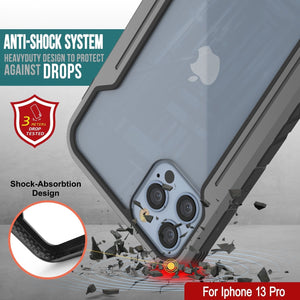 Punkcase iPhone 13 Pro ravenger Case Protective Military Grade Multilayer Cover [Grey-Black] (Color in image: Rose-Gold)