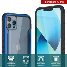 Cargar imagen en el visor de la galería, Punkcase iPhone 13 Pro ravenger Case Protective Military Grade Multilayer Cover [Navy Blue] (Color in image: Red)

