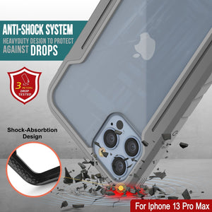 Punkcase iPhone 13 Pro Max ravenger Case Protective Military Grade Multilayer Cover [Grey] (Color in image: Grey-Black)