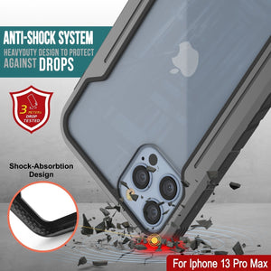 Punkcase iPhone 14 Pro Max Ravenger Carcasa MAG Defense Protectora de Grado Militar con Cubierta Multicapa [Gris-Negro]