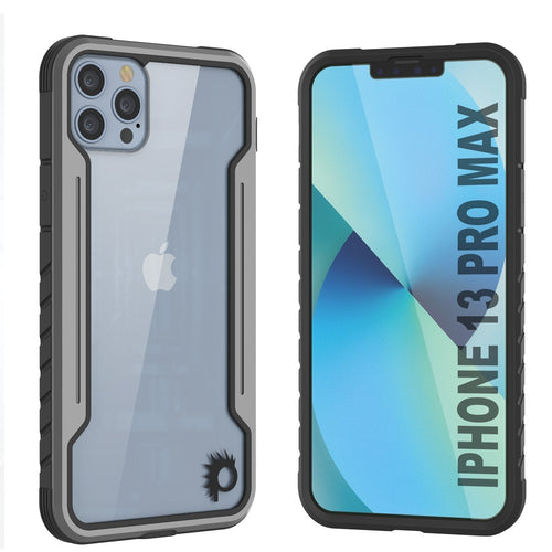 Punkcase iPhone 13 Pro Max ravenger Case Protective Military Grade Multilayer Cover [Grey-Black] (Color in image: Grey-Black)