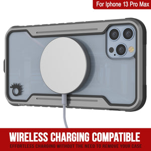 Punkcase iPhone 14 Pro Max Ravenger Carcasa MAG Defense Protectora de Grado Militar con Cubierta Multicapa [Gris-Negro]