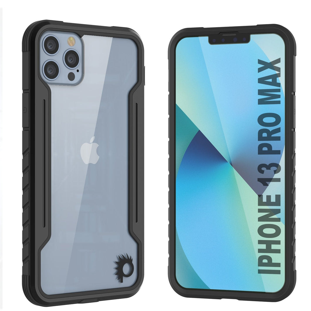 Funda de defensa Punkcase iPhone 14 Pro Max Ravenger MAG, protectora de grado militar con cubierta de múltiples capas [Negro]