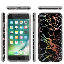 Cargar imagen en el visor de la galería, Punkcase iPhone SE (4.7&quot;) Marble Case, Protective Full Body Cover W/9H Tempered Glass Screen Protector (Black Mirage) 
