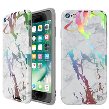 Cargar imagen en el visor de la galería, Punkcase iPhone SE (4.7&quot;) Marble Case, Protective Full Body Cover W/9H Tempered Glass Screen Protector (Blanco Marmo) (Color in image: Blanco Marmo)
