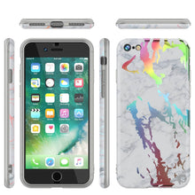 Cargar imagen en el visor de la galería, Punkcase iPhone SE (4.7&quot;) Marble Case, Protective Full Body Cover W/9H Tempered Glass Screen Protector (Blanco Marmo) 
