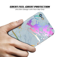 Cargar imagen en el visor de la galería, Punkcase iPhone SE (4.7&quot;) Marble Case, Protective Full Body Cover W/9H Tempered Glass Screen Protector (Blue Marmo) (Color in image: Blanco Marmo)
