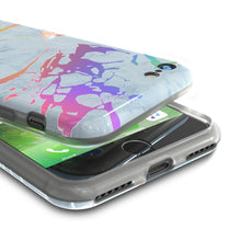 Cargar imagen en el visor de la galería, Punkcase iPhone SE (4.7&quot;) Marble Case, Protective Full Body Cover W/9H Tempered Glass Screen Protector (Blue Marmo) (Color in image: Teal Onyx)
