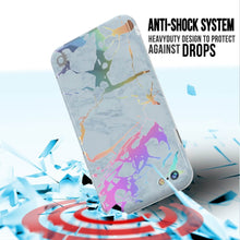 Cargar imagen en el visor de la galería, Punkcase iPhone SE (4.7&quot;) Marble Case, Protective Full Body Cover W/9H Tempered Glass Screen Protector (Blue Marmo) (Color in image: Black Mirage)
