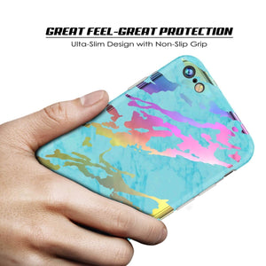 Punkcase iPhone SE (4.7") Marble Case, Protective Full Body Cover W/9H Tempered Glass Screen Protector (Teal Onyx) (Color in image: Rose Mirage)