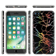 Cargar imagen en el visor de la galería, Punkcase iPhone 8+ / 7+ Plus Marble Case, Protective Full Body Cover W/9H Tempered Glass Screen Protector (Black Mirage) 
