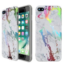 Cargar imagen en el visor de la galería, Punkcase iPhone 8+ / 7+ Plus Marble Case, Protective Full Body Cover W/9H Tempered Glass Screen Protector (Blanco Marmo) (Color in image: Blanco Marmo)
