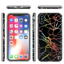 Cargar imagen en el visor de la galería, Punkcase iPhone X Marble Case, Protective Full Body Cover W/9H Tempered Glass Screen Protector (Black Mirage) 

