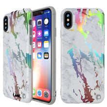 Cargar imagen en el visor de la galería, Punkcase iPhone X Marble Case, Protective Full Body Cover W/9H Tempered Glass Screen Protector (Blanco Marmo) (Color in image: Blanco Marmo)
